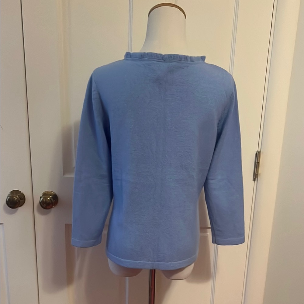 Light Blue Ruffled Cardigan - Picture 2 of 3